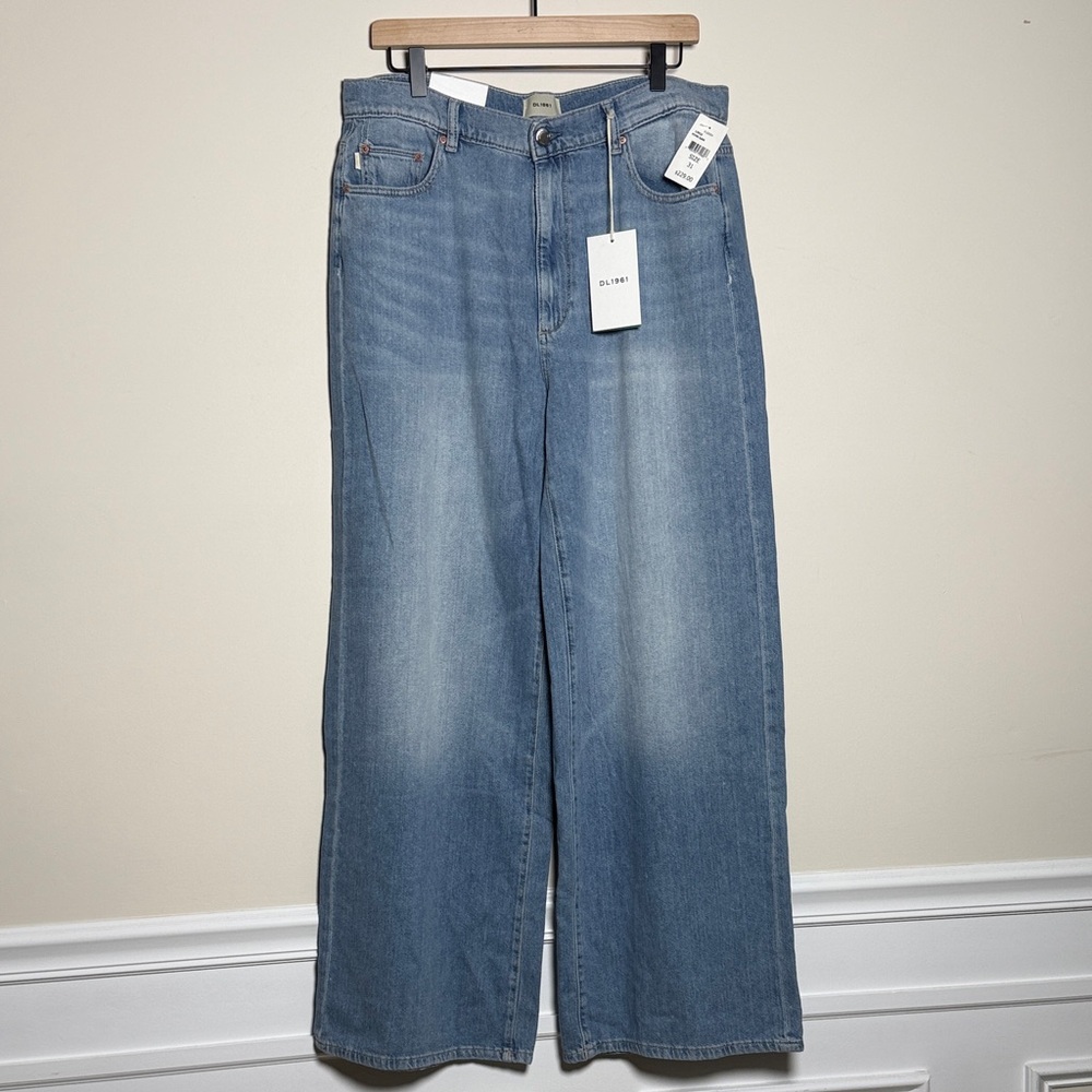 DL1961 Hepburn Wide Leg Flare Blue Denim Women's Jeans New With Tags Size 31